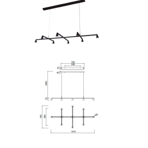 Lustra LED suspendata stil minimalist AFRICA 8L - Img 2