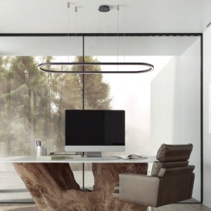 Lustra LED XXL suspendata design modern ELENA 120 DIMM GO - Img 2