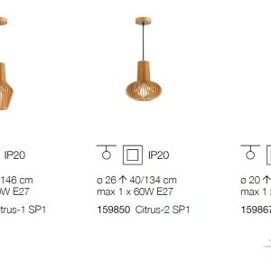Lustra lemn design natural CITRUS-3 SP1 159867 180566 universul-luminii.ro