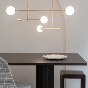 Lustra metal bej cu 4 globuri sticla Copenhagen 248376 universul-luminii.ro