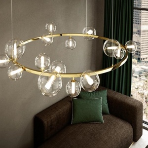 Lustra moderna cu 15 de surse de lumina LINEA R85 auriu 597916 universul-luminii.ro