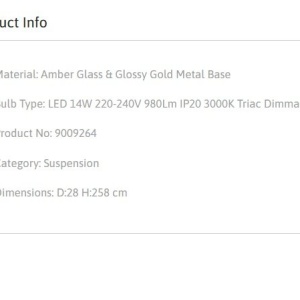 Lustra moderna cu 2 pendule LED, Metal, Auriu, Sticla, Amber, Norma 168886 universul-luminii.ro