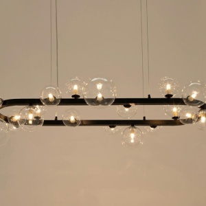 Lustra moderna cu 20 de surse de lumina LINEA Oval 120 negru 598036 universul-luminii.ro