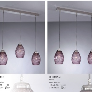 Lustra moderna cu 3 pendule design italian 10008 Amethyst 202716 universul-luminii.ro