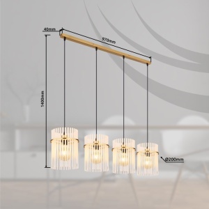 Lustra moderna cu 4 pendule GORLEY auriu 157426 universul-luminii.ro