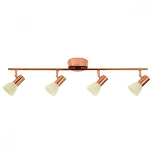 Lustra moderna cu 4 spoturi LED, finisaj cupru, L-76cm, GLOSSY 2 94739 EL