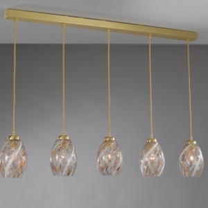 Lustra moderna cu 5 pendule design italian 10034 multicolor 107406 universul-luminii.ro
