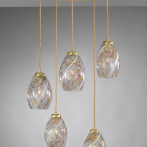 Lustra moderna cu 5 pendule design italian 10034 multicolor 204596 universul-luminii.ro