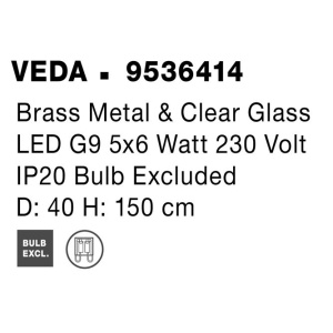 Lustra moderna cu 5 pendule design minimalist VEDA 204216 universul-luminii.ro