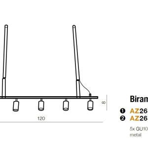 Lustra moderna cu 5 spoturi BIRAM negru/crom 70906 universul-luminii.ro