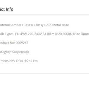 Lustra moderna cu 7 pendule LED, Metal, Auriu, Sticla, Amber, Norma 168896 universul-luminii.ro