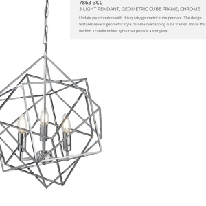 Lustra moderna design geometric Cube 3L crom 7863-3CC SRT 74346 universul-luminii.ro