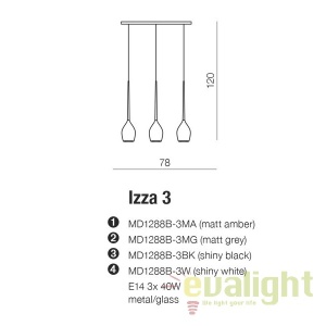 Lustra moderna Izza 3 white 182446 universul-luminii.ro