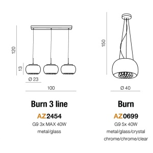 Lustra moderna suspendata design elegant 50cm Burn 2 62236 universul-luminii.ro