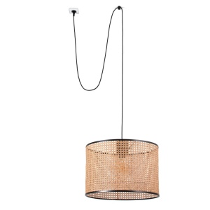 Lustra/Pendul decorativ cu cablu si stecher MAMBO 450 negru/ratan