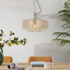 Lustra/Pendul design decorativ Verona ribbed, amber 141906 universul-luminii.ro