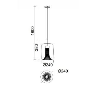 Lustra, Pendul design modern KRISS negru/ crom - Img 2