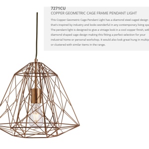 Lustra / Pendul design modern minimalist Geometric cupru 7271CU SRT 52596 universul-luminii.ro