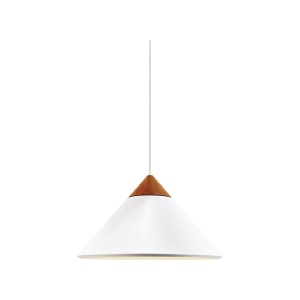 Lustra, Pendul Design Nordic Minimalist, Lemn, Metal, Kinto alb - Img 8