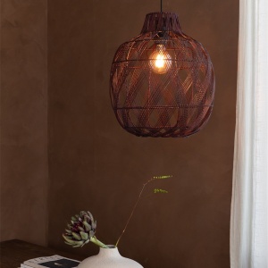 Lustra/Pendul Eco, Bambus, Mendoza visiniu, L 243526 universul-luminii.ro
