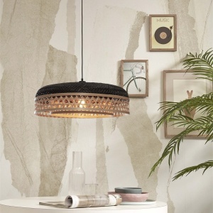 Lustra/Pendul eco din bambus Ubud double shade, bl/nat 213766 universul-luminii.ro
