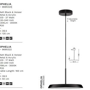 Lustra/Pendul LED design decorativ OPHELIA 245796 universul-luminii.ro