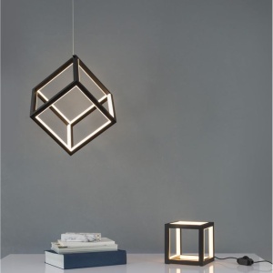 Lustra / Pendul LED design modern geometric GABBIA negru NVL-9818251 75496 universul-luminii.ro