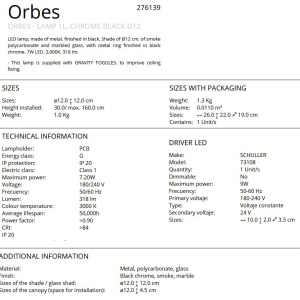 Lustra, Pendul LED design modern Orbes D12 - Img 6