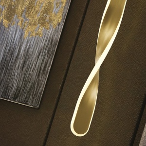 Lustra/Pendul LED design modern Twist auriu - Img 3