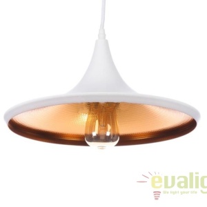 Lustra / Pendul metal design retro CHINK alb/auriu - Img 4
