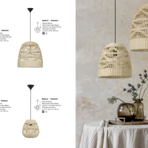 Lustra / Pendul modern design natural ratan MARLO D-30cm 205416 universul-luminii.ro