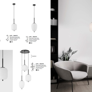 Lustra, Pendul modern Lato negru 27cm 201996 universul-luminii.ro