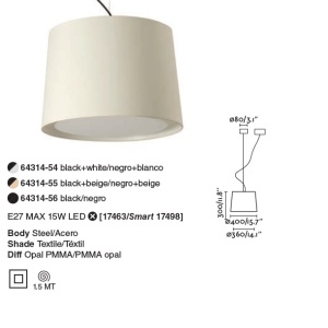 Lustra pendul moderna design elegant CONGA negru/alb 64314-54 90806 universul-luminii.ro