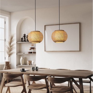 Lustra/Pendul ratan decorativ design natural ASMA 159256 universul-luminii.ro
