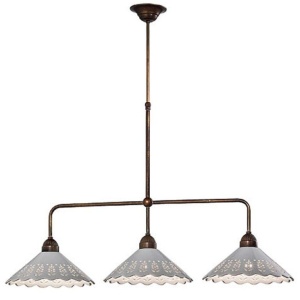 Lustra, Pendul rustic fabricat manual 3 brate Fiori di Pizzo 065.25OC 53946 universul-luminii.ro