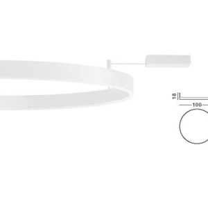 Lustra/Plafoniera LED dimabila design circular MOTIF 100cm - Img 4