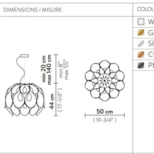 Lustra realizata manual Flora Mediu Gold 124276 universul-luminii.ro