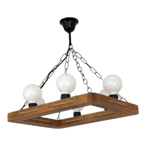 Lustra rustica fabricata manual din lemn KAVALA 6L 151286 universul-luminii.ro