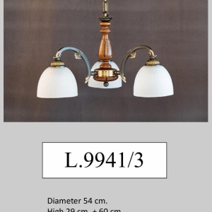 Lustra rustica suspendata cu 3 brate design italian 9941 - Img 2