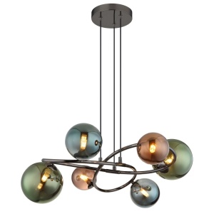 Lustra suspendata 6L design modern Riha color - Img 4