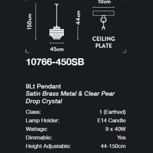 Lustra suspendata cristal design lux elegant BELLE 9L 147536 universul-luminii.ro