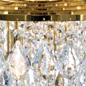 Lustra suspendata cristal K9 design elegant CELESTE D-45 auriu 234756 universul-luminii.ro