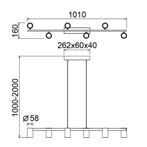 Lustra suspendata cu 6 spoturi SAL negru MA-8298 171846 universul-luminii.ro