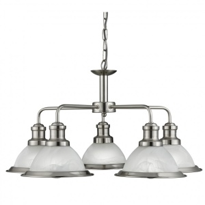 Lustra suspendata design clasic Bistro 5L argintiu satin 1595-5SS SRT