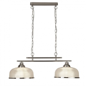 Lustra suspendata design clasic Bistro II 2L argintiu satin 3592-2SS SRT - Img 1