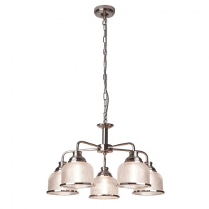Lustra suspendata design clasic Bistro II 5L argintiu satin 1685-5SS SRT - Img 1