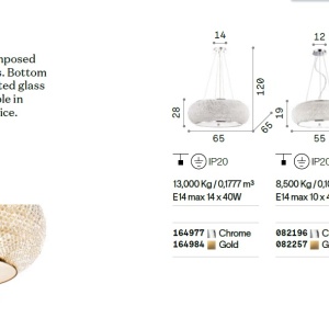Lustra suspendata design elegant PASHA SP14 CROMO - Img 3