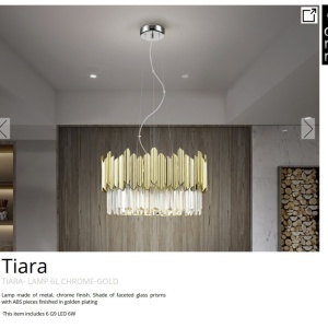 Lustra suspendata design elegant Tiara crom/auriu 212326 universul-luminii.ro