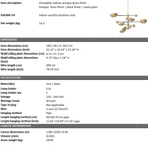 Lustra suspendata design LUX Salinas, alama antica 115245 HZ 100736 universul-luminii.ro