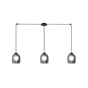 Lustra suspendata design modern Cindra fumuriu - Img 1